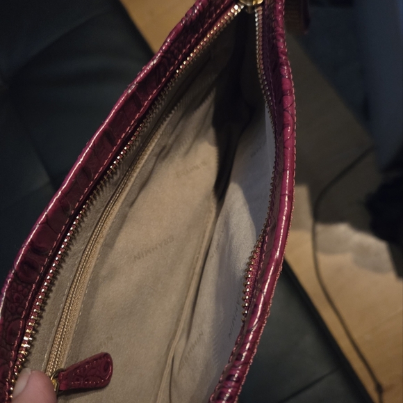 Brahmin Magenta Crocodile Embossed Wristlet
